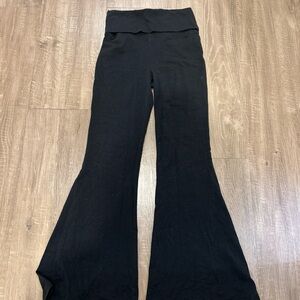 Aerie Super Flare Black Fold-over Leggings Size Medium